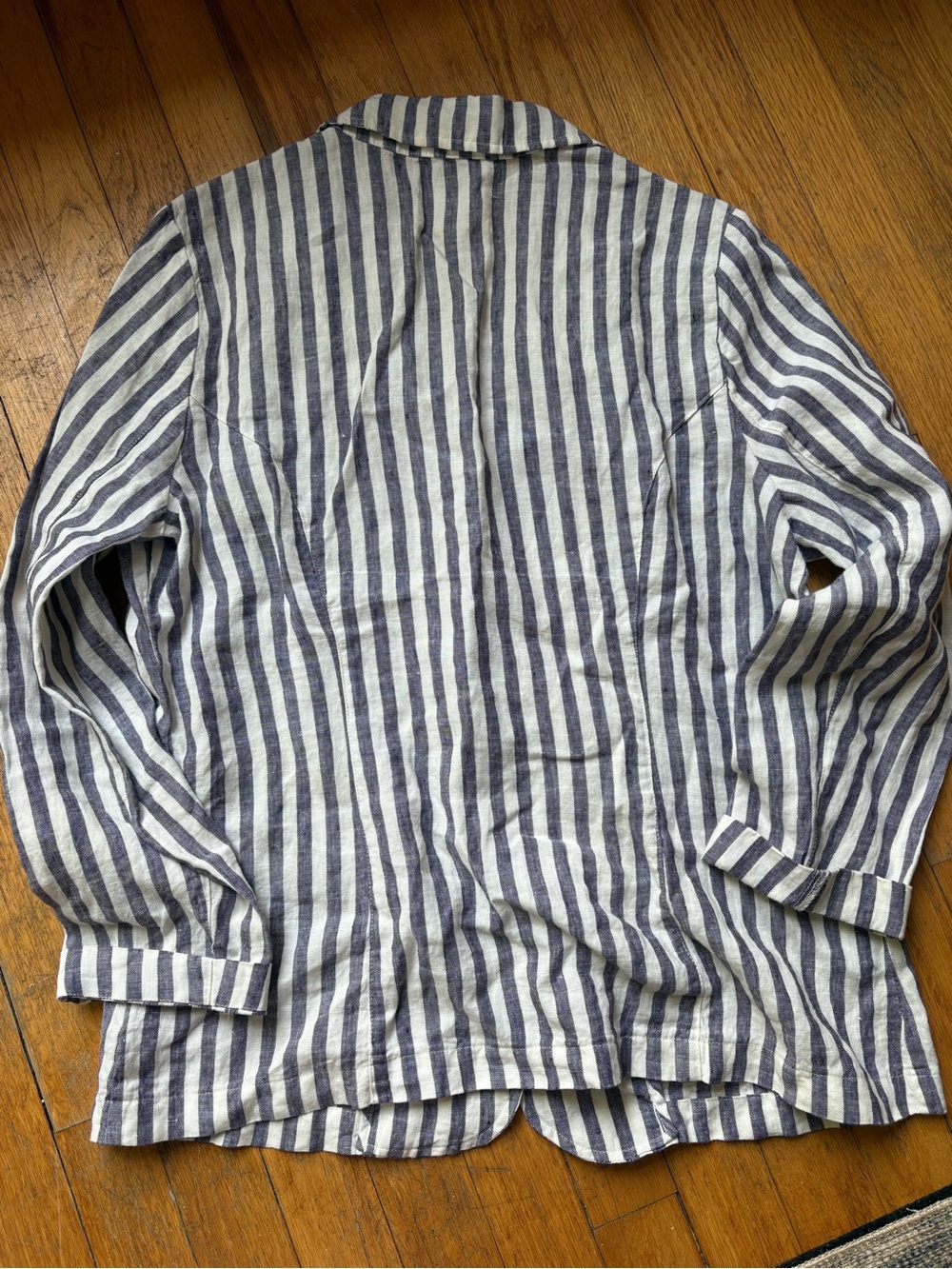 British Khaki 100% Linen Striped Blazer - Picture 9 of 9